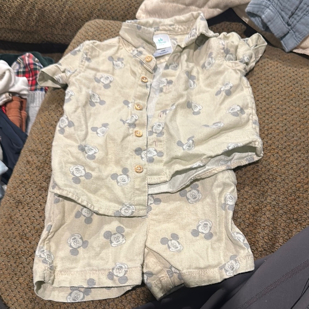 Disney Mickey Mouse Beige Kids Matching Set